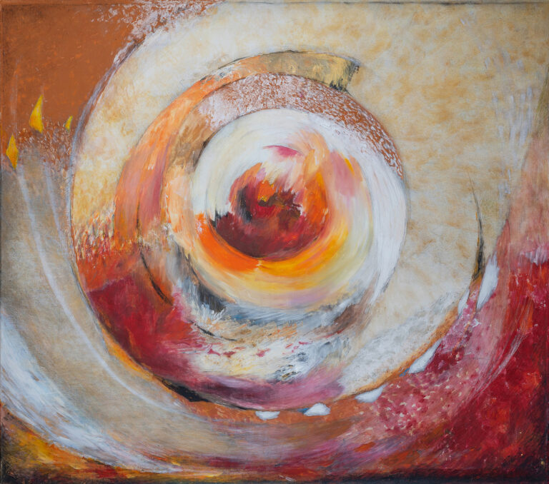 Gemälde, Rotes Bild, Bild auf Leinwand, Lisa Zimmermanns, Spirale