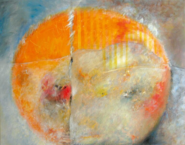 Gemälde, Oranges Bild, Bild auf Leinwand, Lisa Zimmermanns, Abstrakt, Andeutung, Veränderung