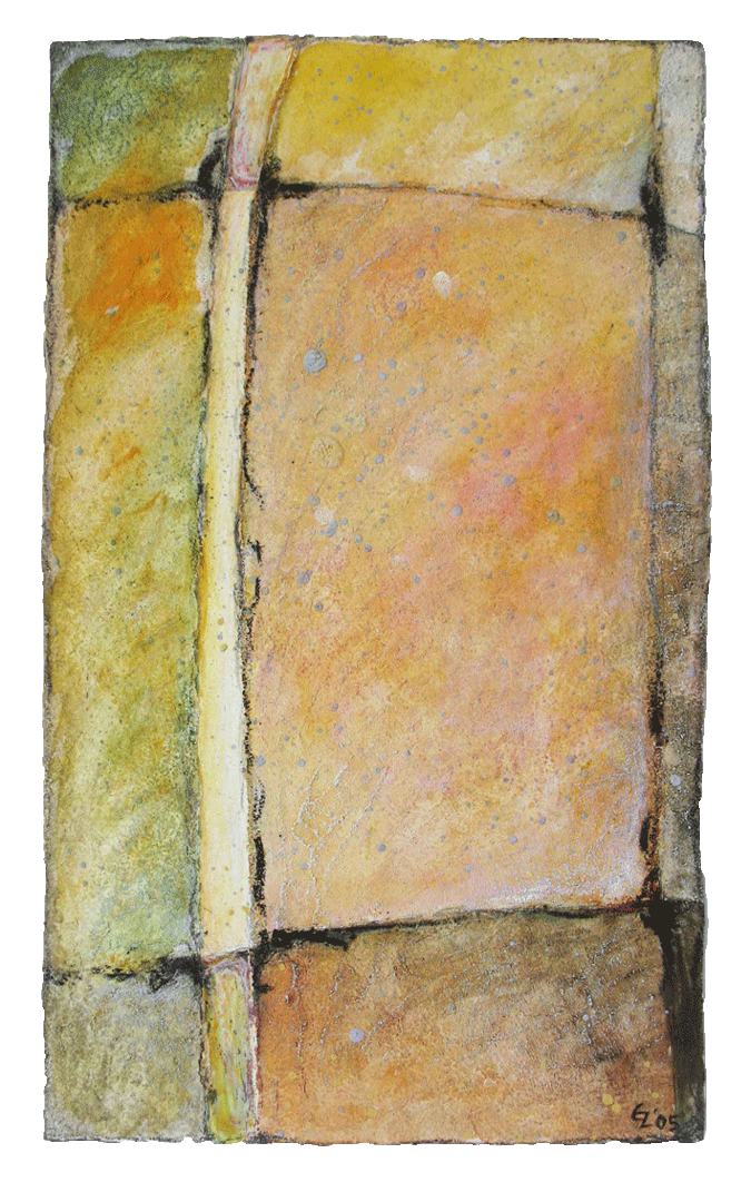Gemälde, Abstrakt, Bild auf Papier, Lisa Zimmermanns, Linien, oranges Bild